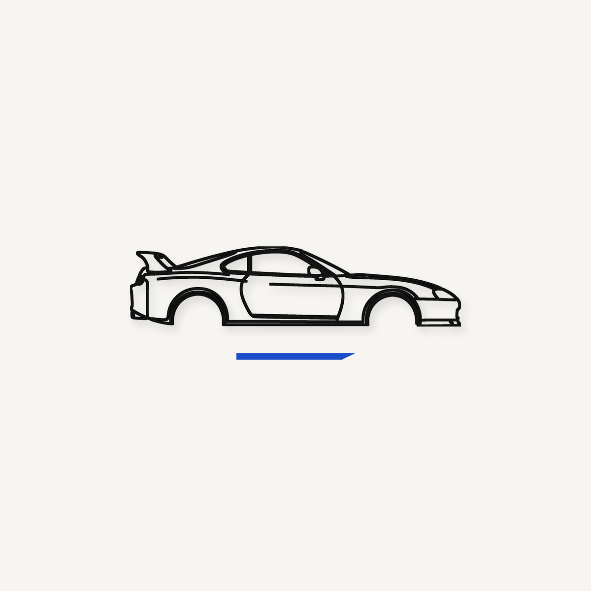 JDM metal wall art collection — laser-cut steel car silhouette