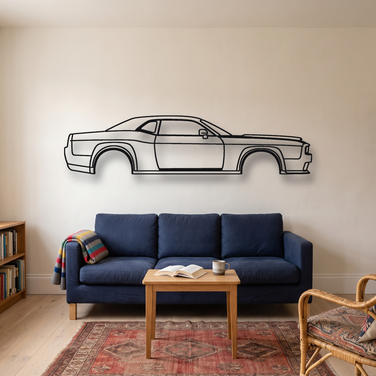 2023 Dodge Challenger SRT Demon 170 LA metal wall art silhouette, front view on wall