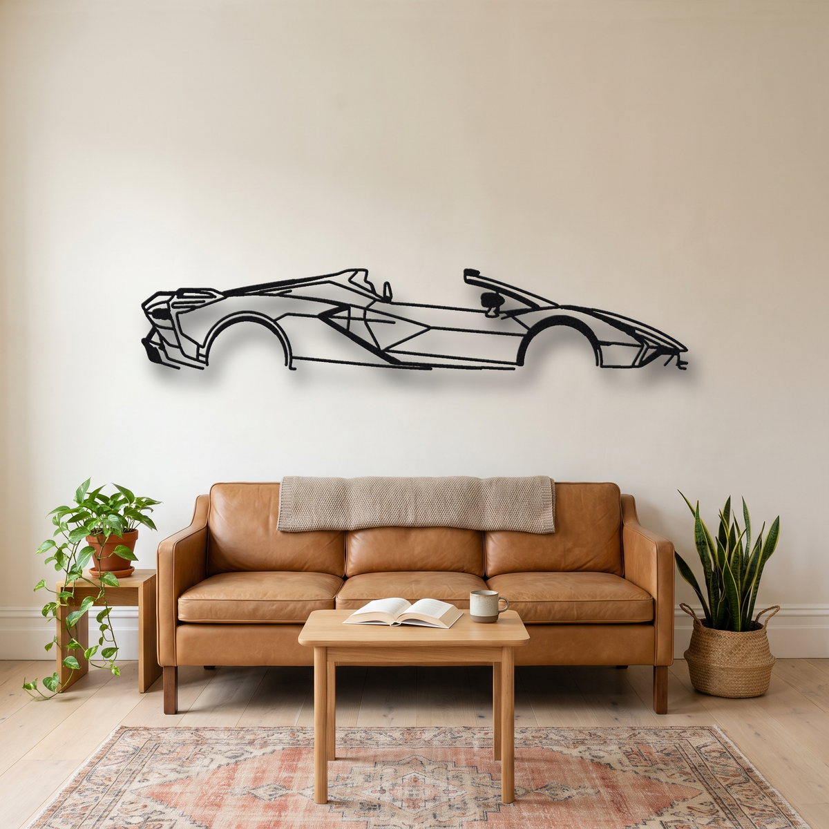 2020 Lamborghini Sian Roadster FKP 37 metal wall art silhouette, front view on wall
