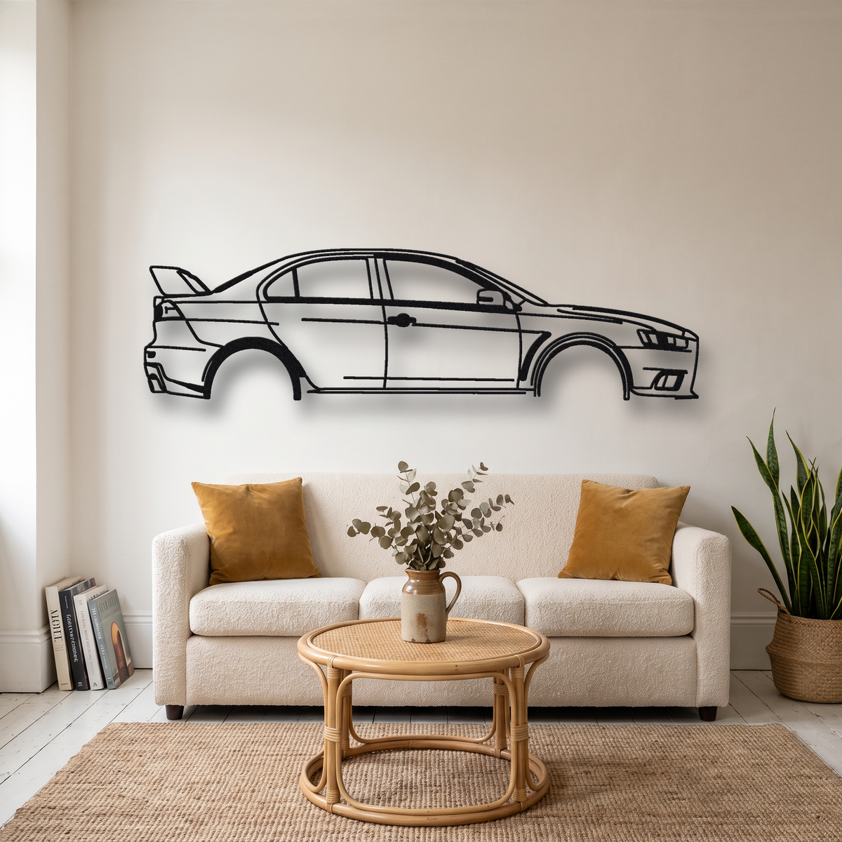 2015 Mitsubishi Lancer Evolution X Final Edition CZ4A metal wall art silhouette, front view on wall