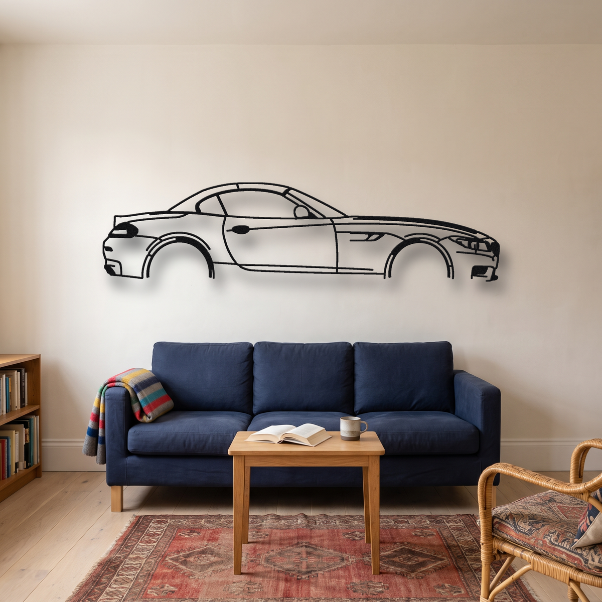 2011-16 BMW Z4 sDrive35is E89 metal wall art silhouette, front view on wall