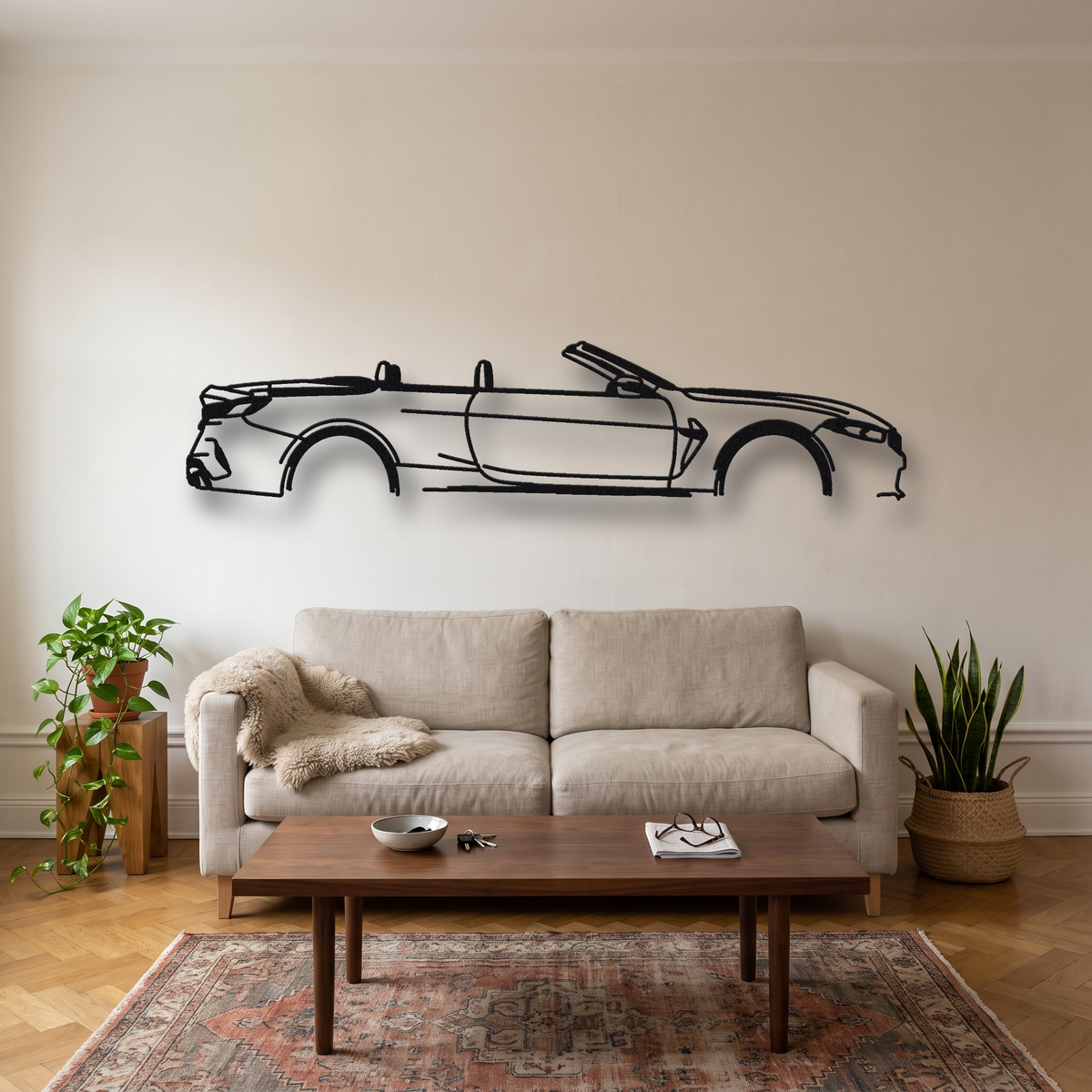 2019- BMW M8 Competition Convertible F91 metal wall art silhouette, front view on wall