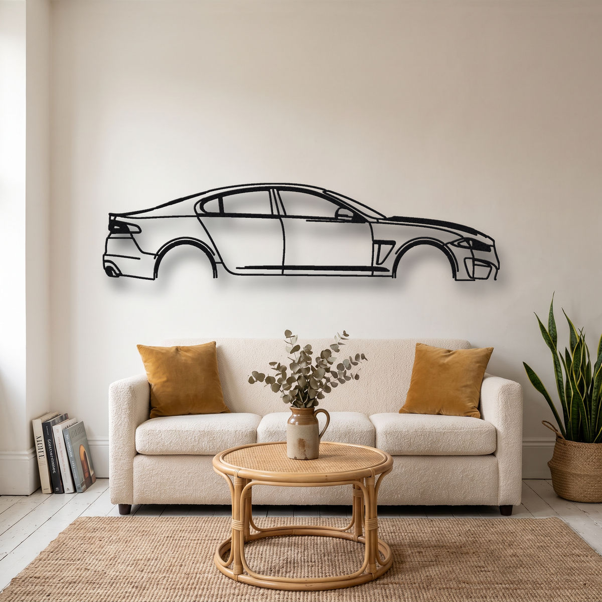 2013-15 Jaguar XFR-S / XFR-S Sportbrake X250 metal wall art silhouette, front view on wall
