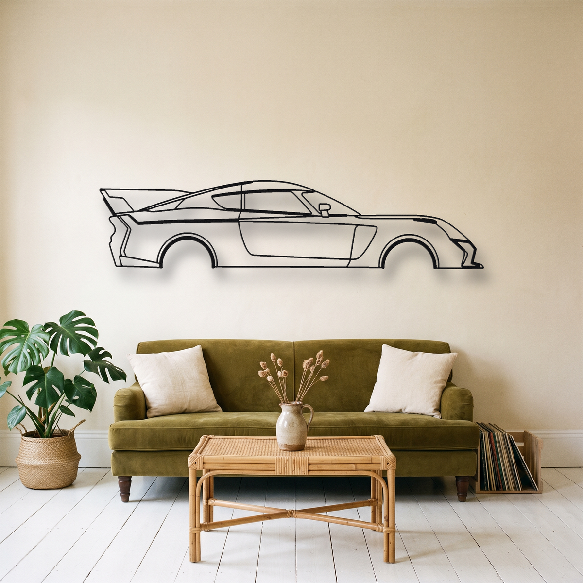 McMurtry Speirling PURE metal wall art silhouette, front view on wall