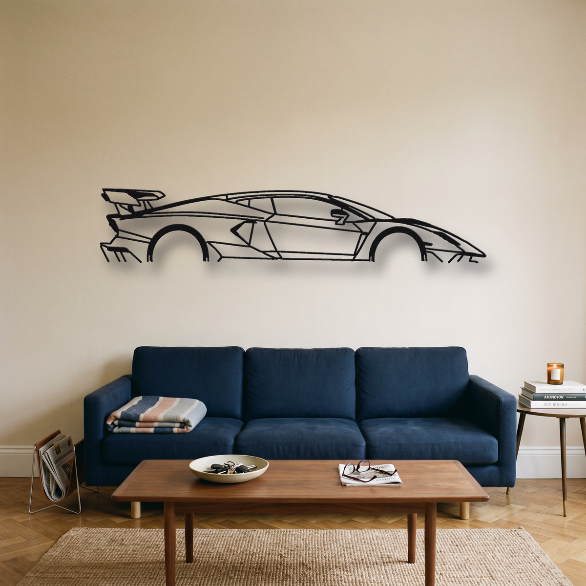 2018 Lamborghini SC18 Alston One-off metal wall art silhouette, front view on wall
