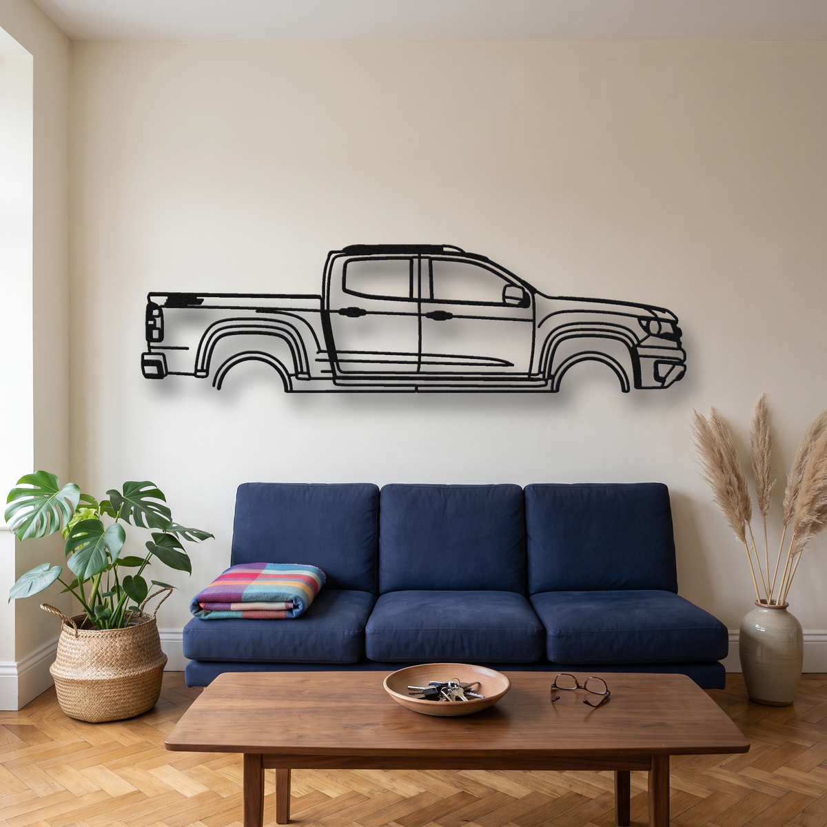 2017- Chevrolet Colorado ZR2 / ZR2 Bison metal wall art silhouette, front view on wall