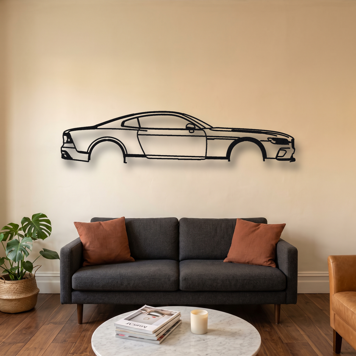 2020-21 Polestar Polestar 1 metal wall art silhouette, front view on wall