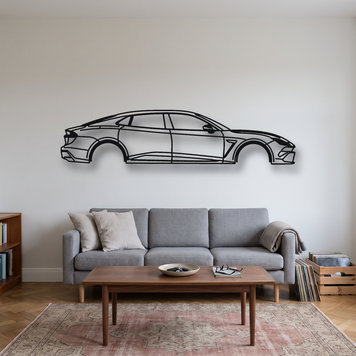 2024- Lotus Emeya R metal wall art silhouette, front view on wall