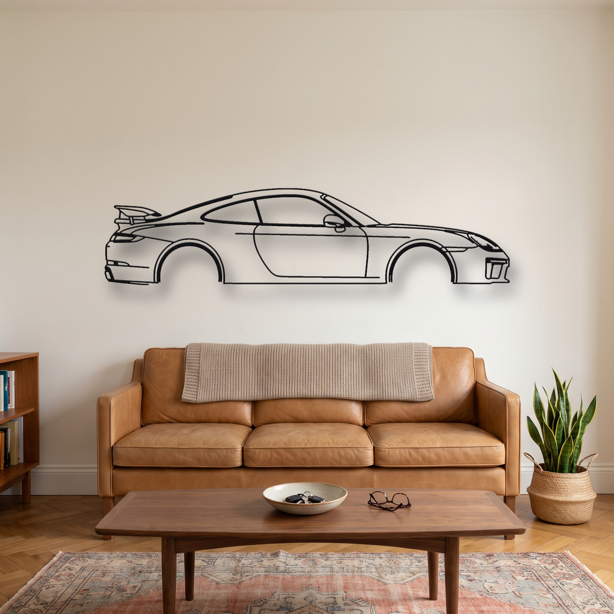 2018 RUF SCR metal wall art silhouette, front view on wall