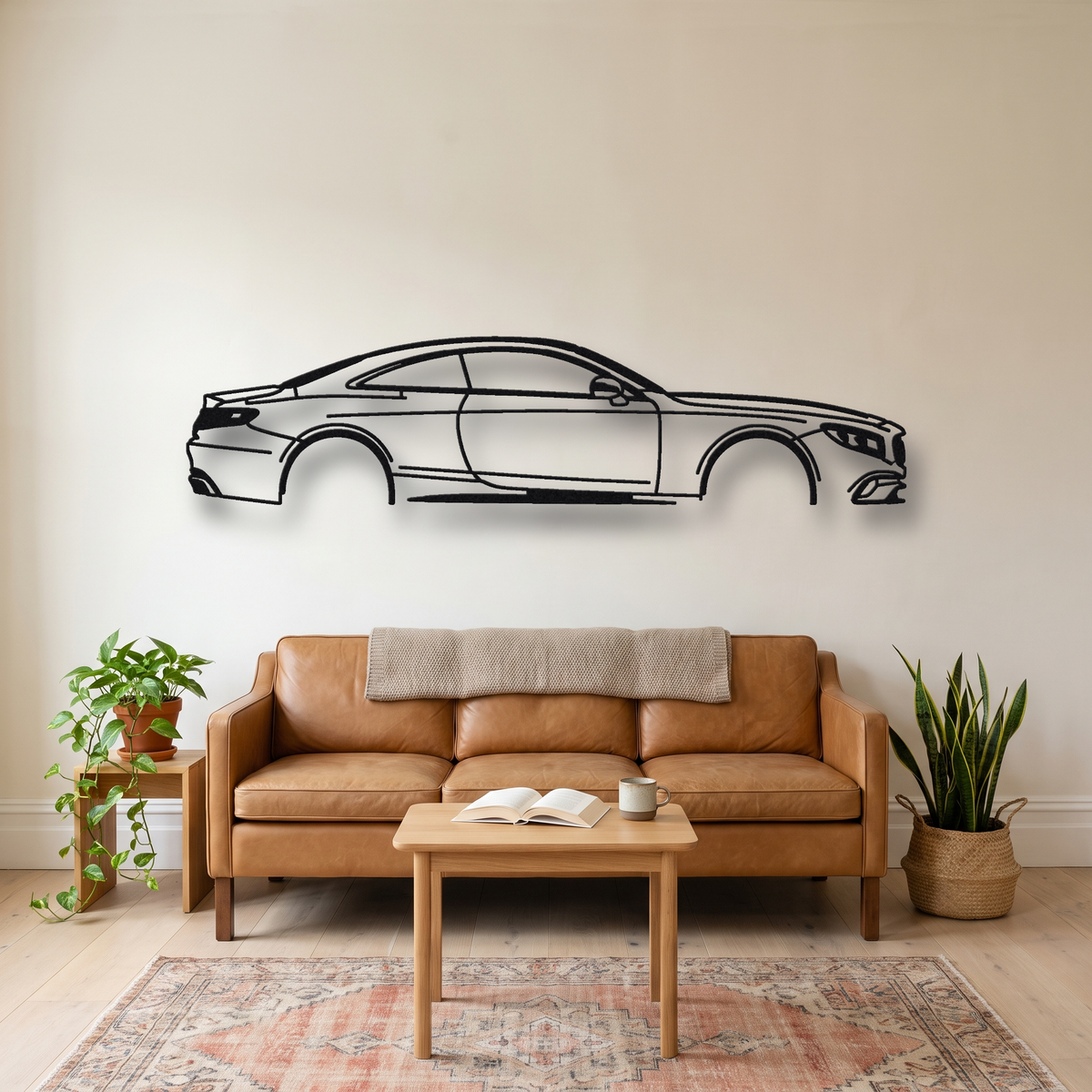 2015-20 Mercedes-AMG S 63 / S 65 AMG Coupe C217 metal wall art silhouette, front view on wall