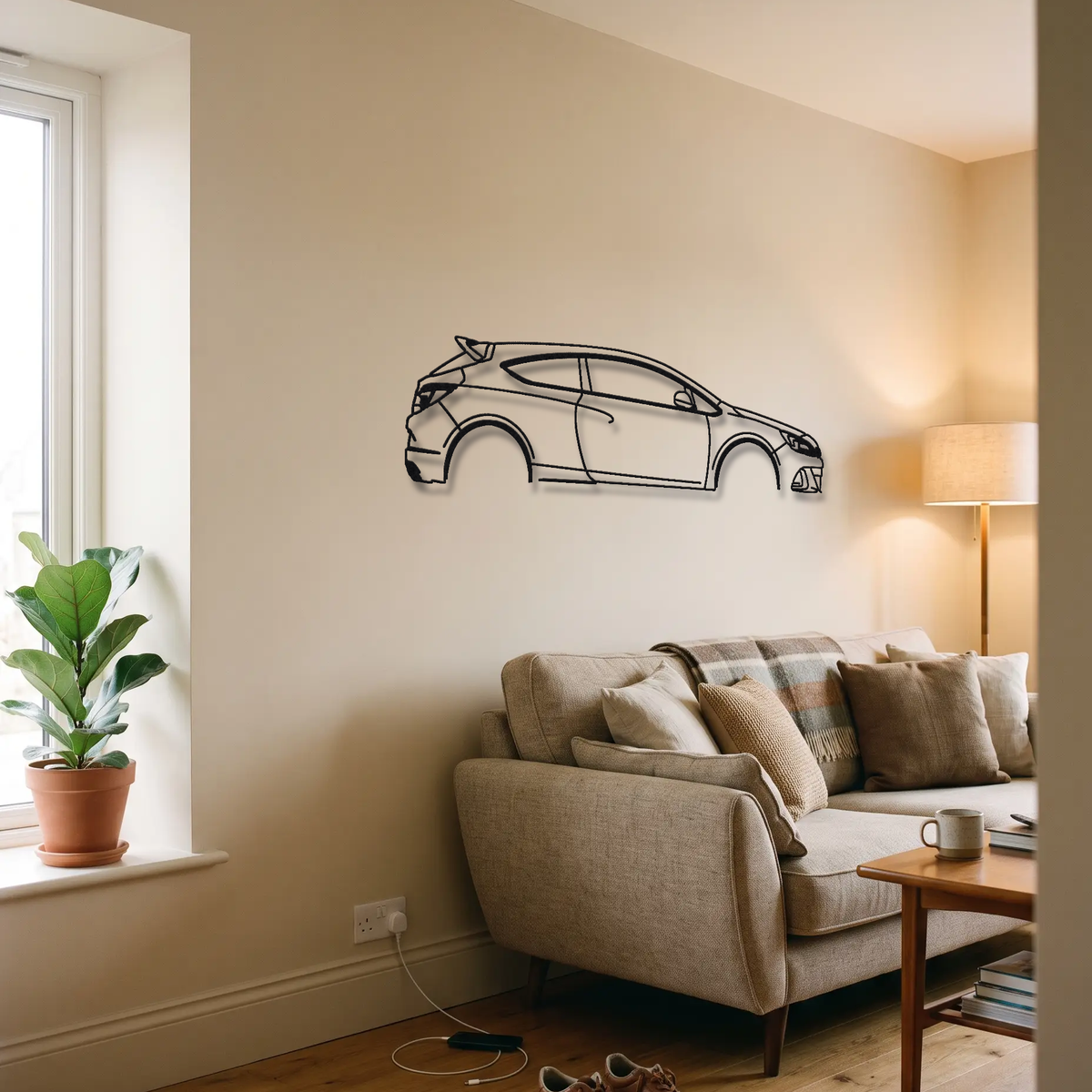 2012-18 Vauxhall/Opel Astra VXR / OPC J metal wall art above a sofa in a living room