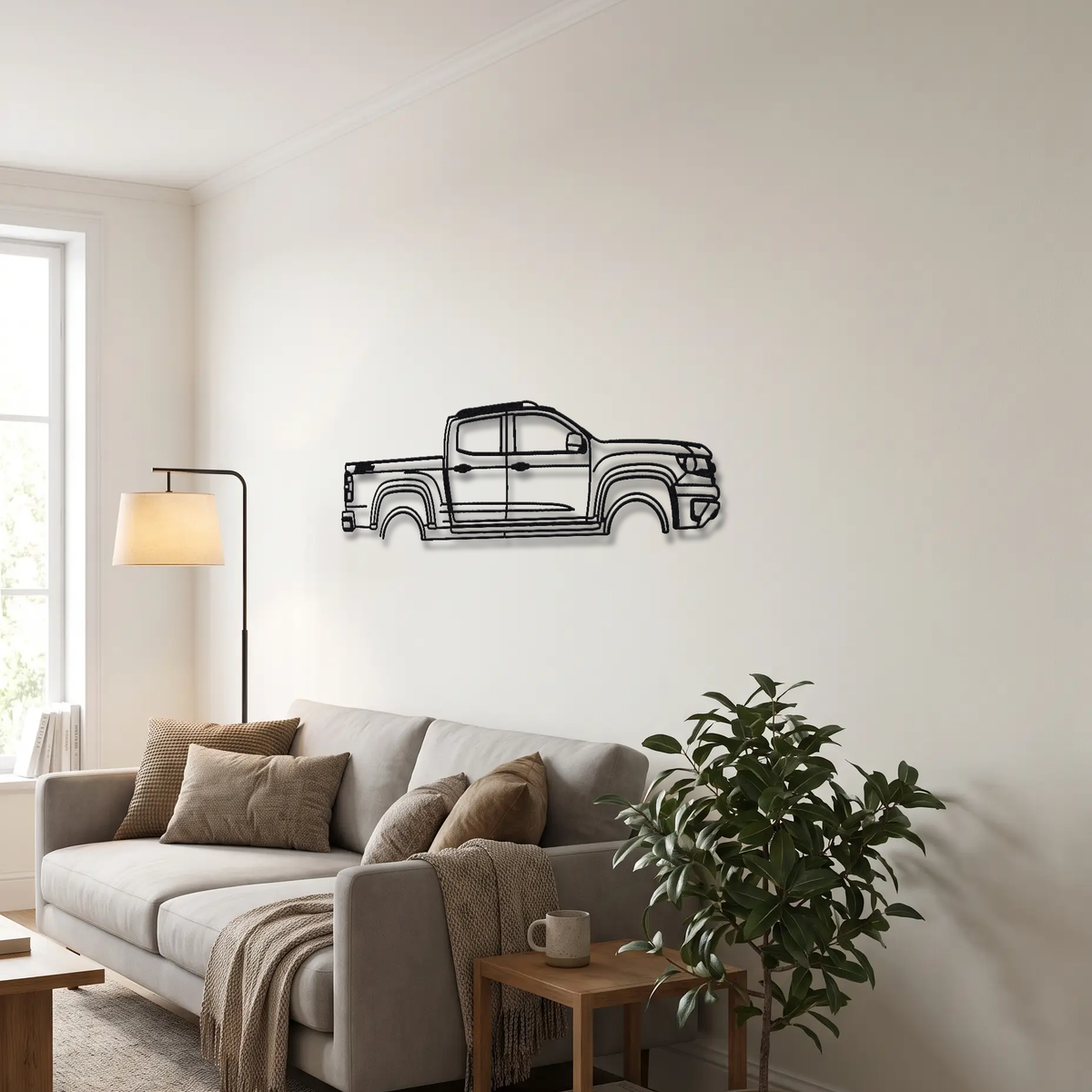 2017- Chevrolet Colorado ZR2 / ZR2 Bison metal wall art above a sofa in a living room