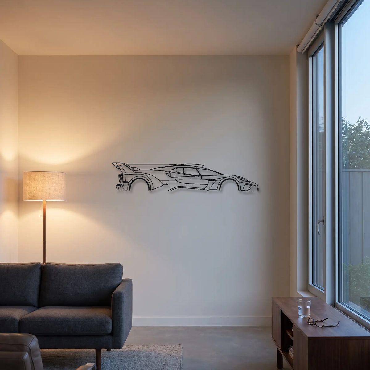 Bugatti Bolide metal wall art room scene