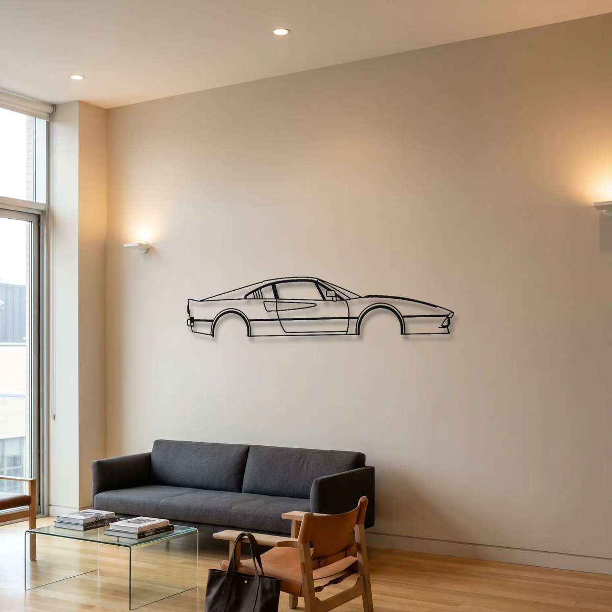 Ferrari 288 GTO metal wall art room scene