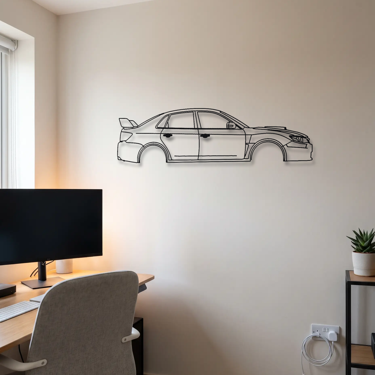 Subaru WRX STI GV metal wall art room scene
