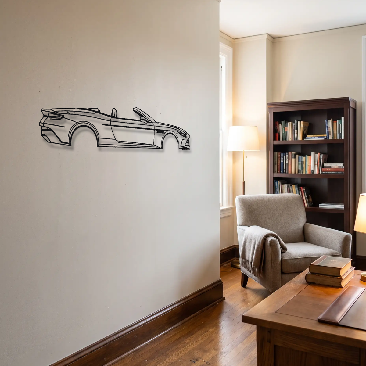 Aston Martin DB12 Volante metal wall art room scene