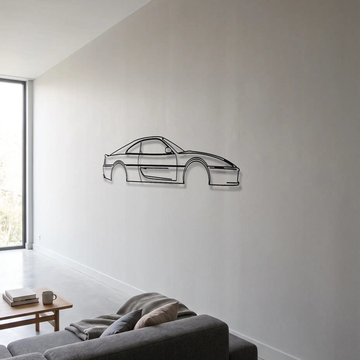 Ferrari F355 Berlinetta metal wall art room scene