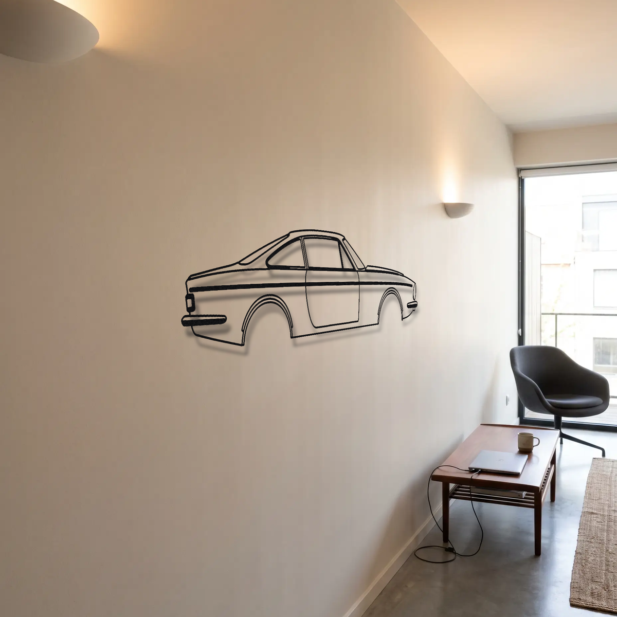 Ferrari 365 GTC/4 metal wall art room scene