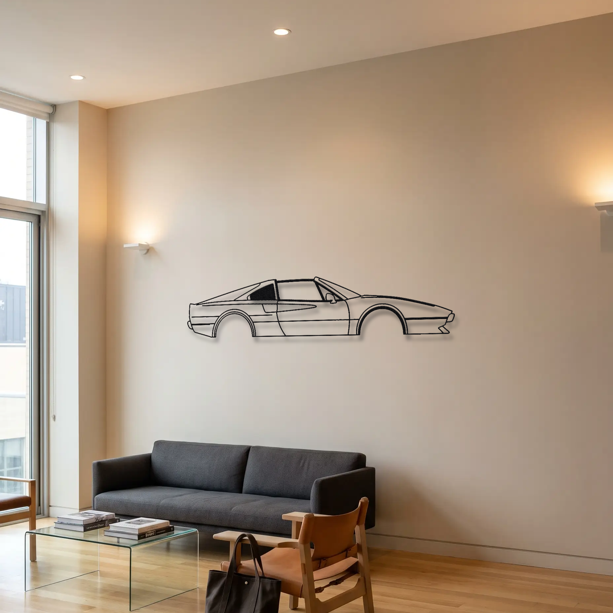 Ferrari 308 GTS metal wall art room scene