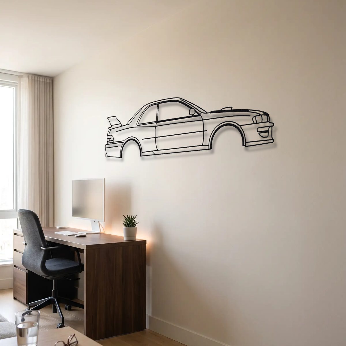 Subaru Impreza 22B STI metal wall art room scene
