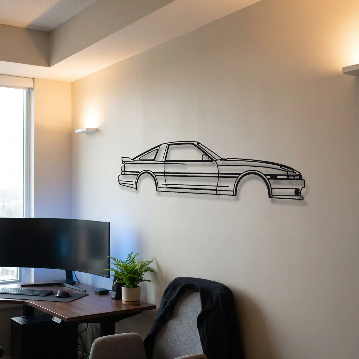 Toyota Supra A70 metal wall art room scene