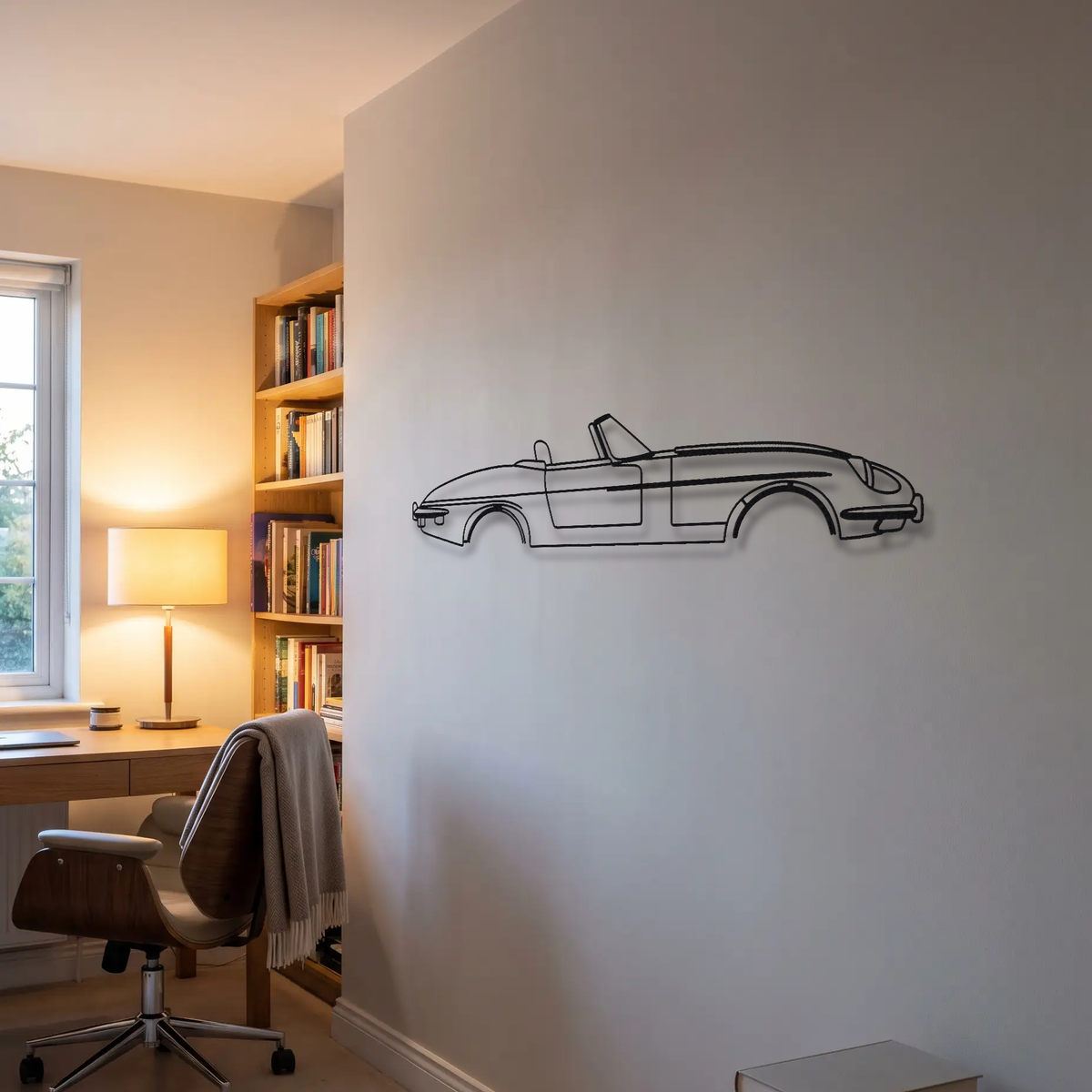 Jaguar E-Type Series 3 Roadster metal wall art room scene