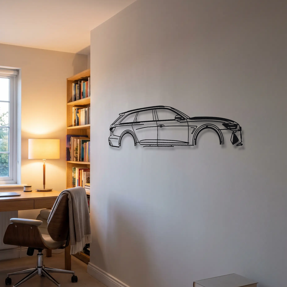 Audi RS6 Avant C8 metal wall art room scene