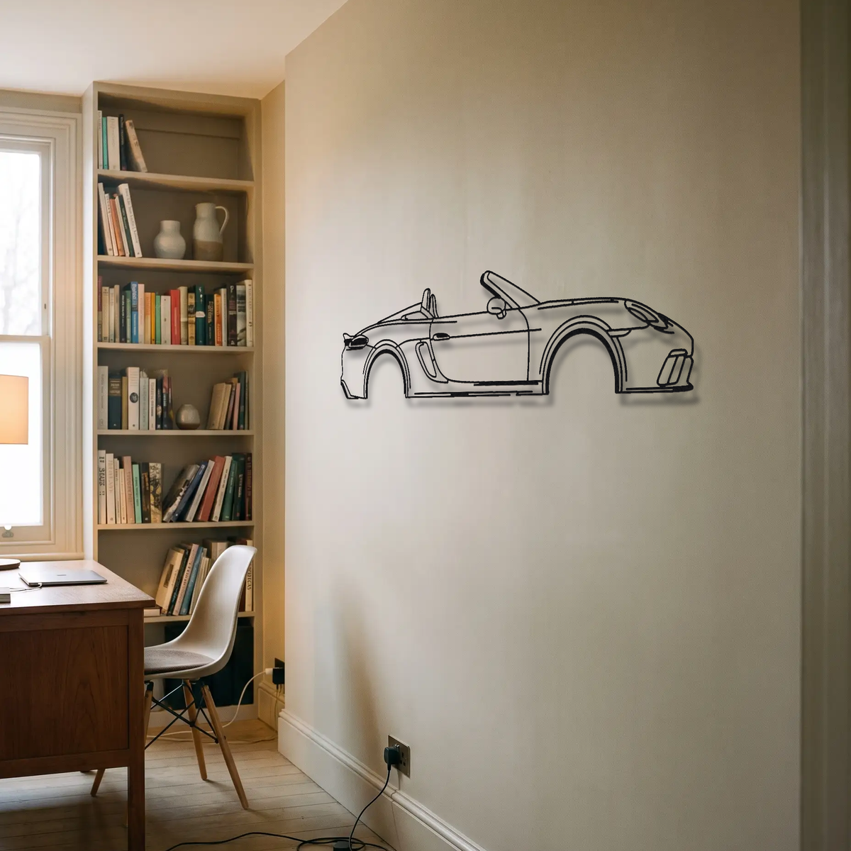 Porsche 718 Spyder 982 metal wall art room scene