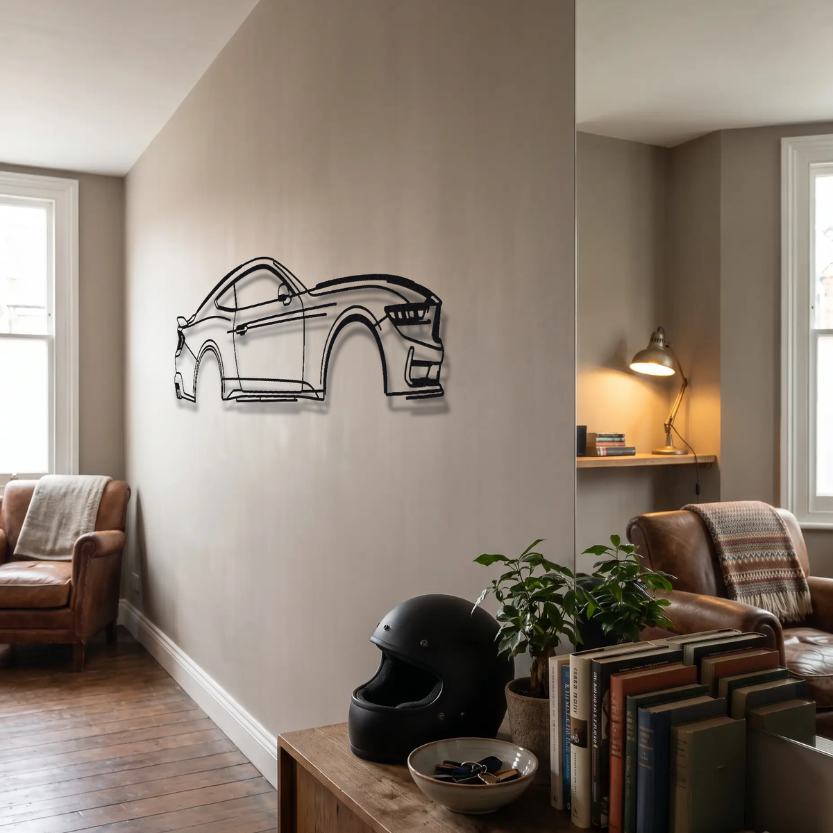 Ford Mustang Dark Horse SC metal wall art room scene