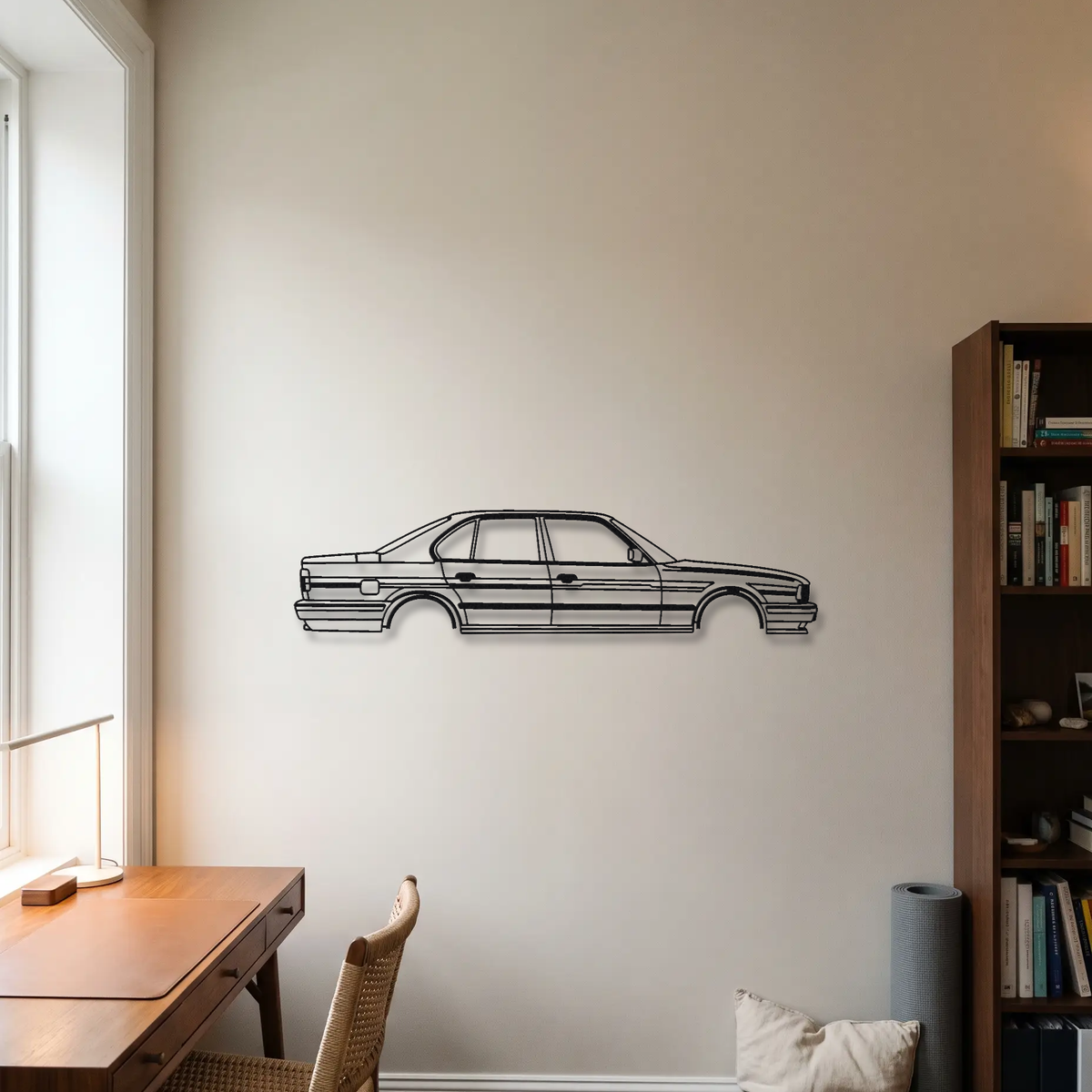 Alpina B10 Bi-Turbo E34 metal wall art room scene