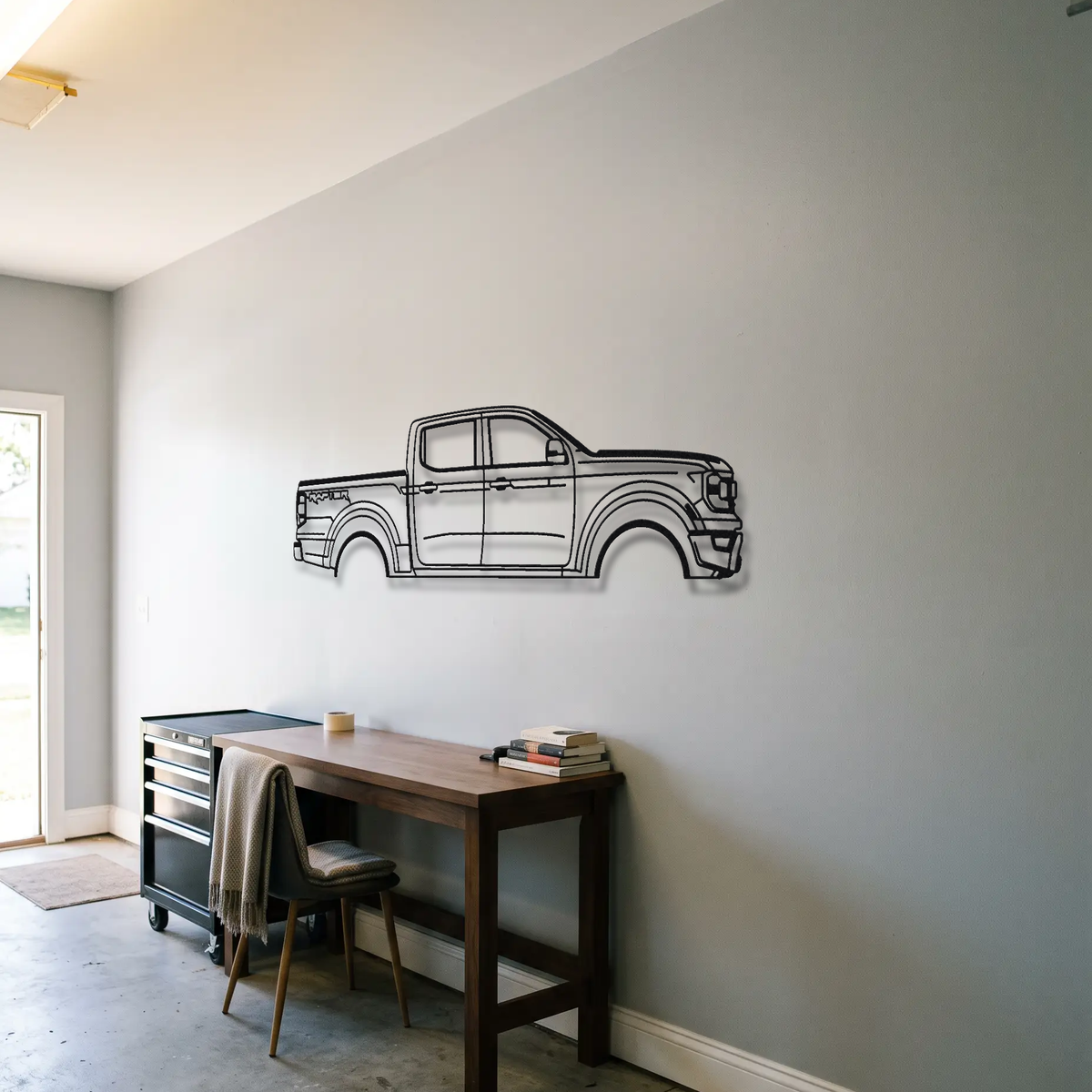Ford Ranger Raptor metal wall art room scene