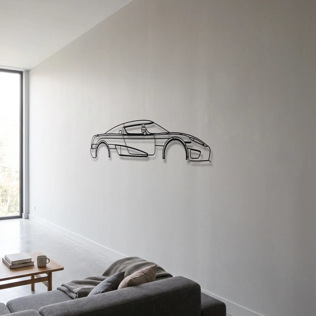 Koenigsegg CC8S metal wall art room scene