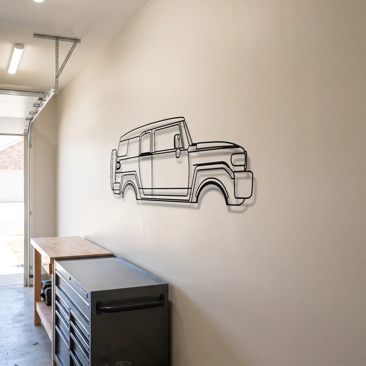 Toyota FJ Cruiser metal wall art room scene