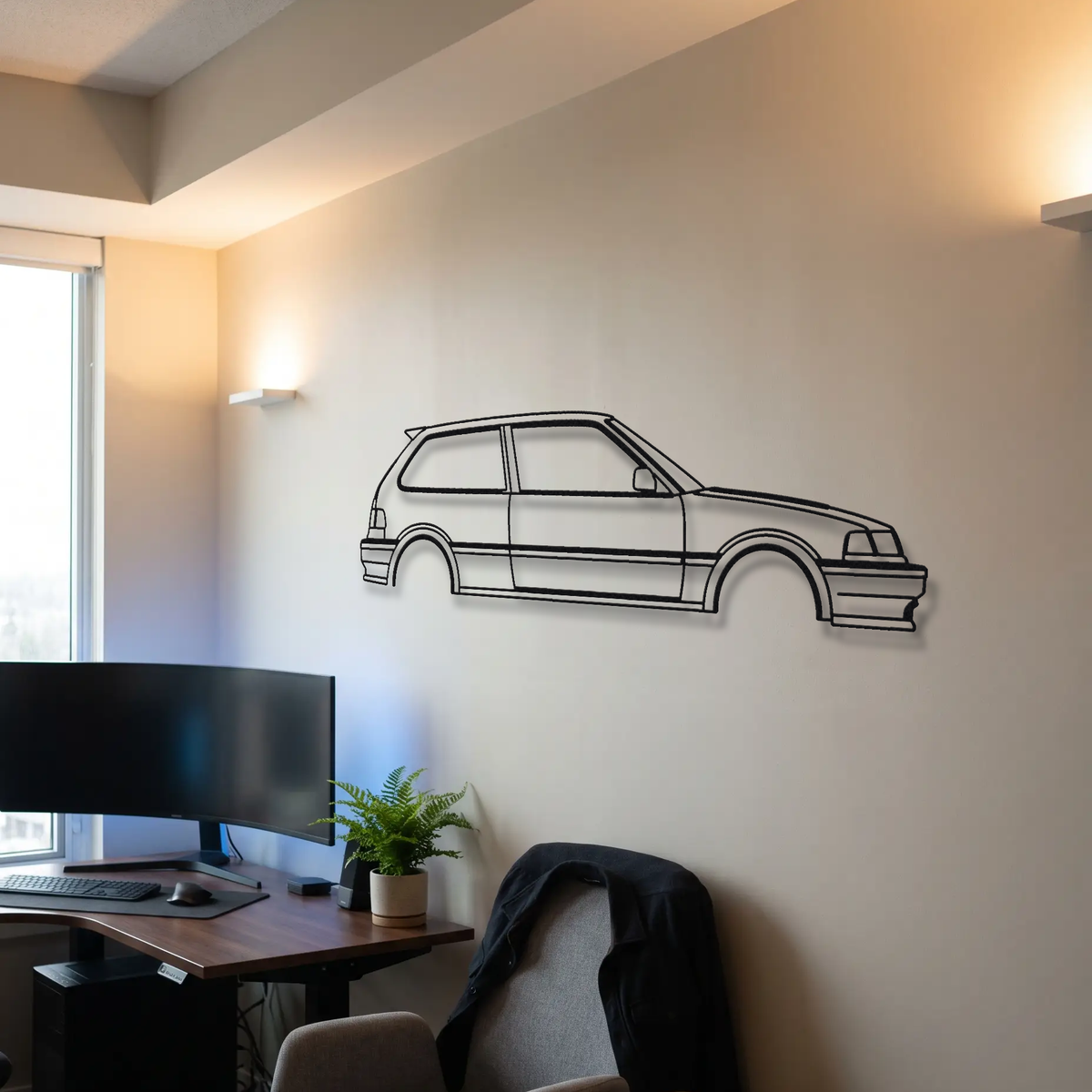 Honda Civic Si Gen 4 EF metal wall art room scene