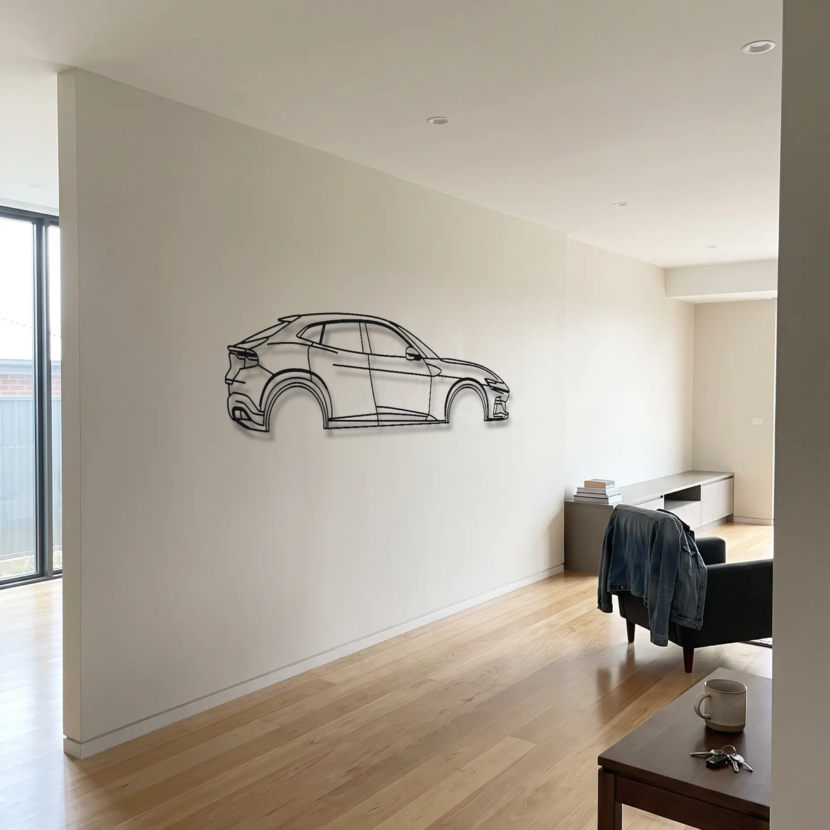 Ferrari Purosangue metal wall art room scene