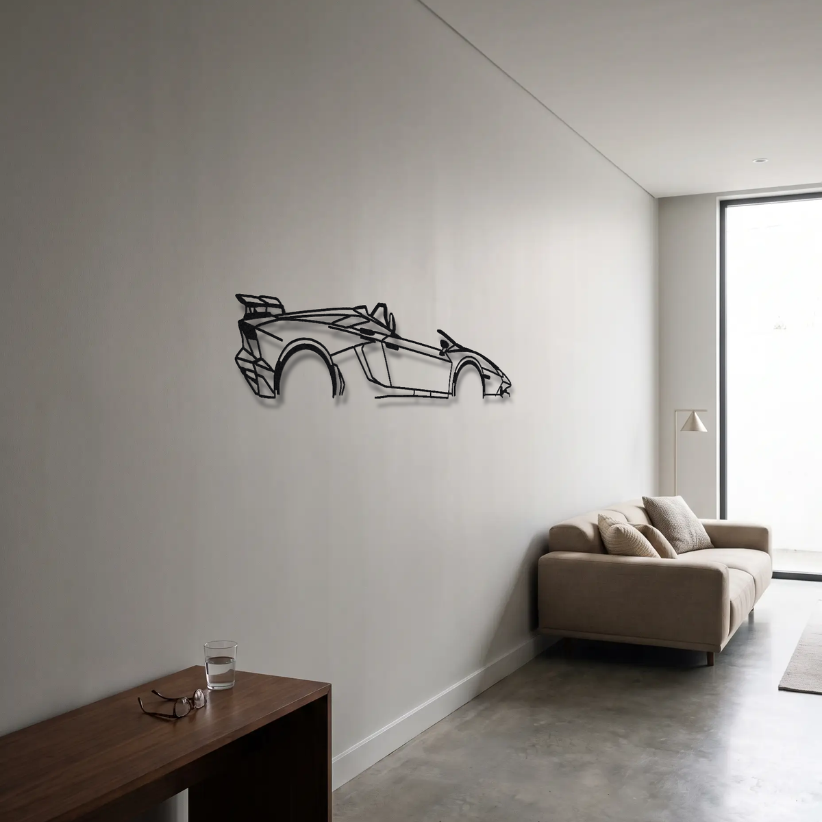 2012 Lamborghini Aventador J One-off metal wall art room scene