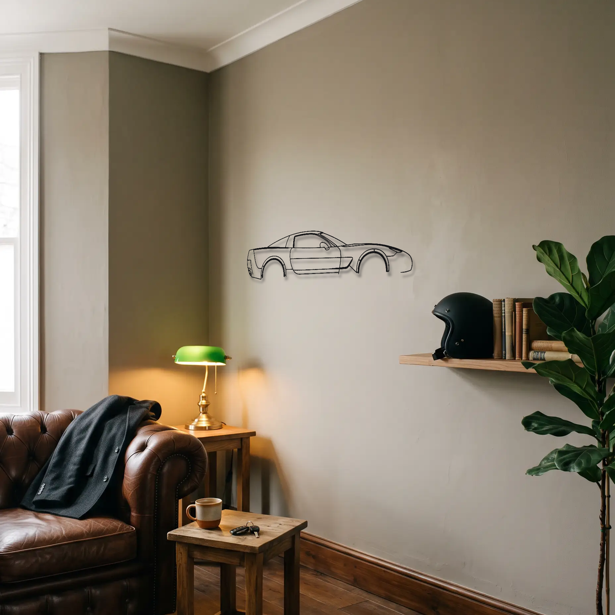 Chevrolet Corvette C5 metal wall art room scene