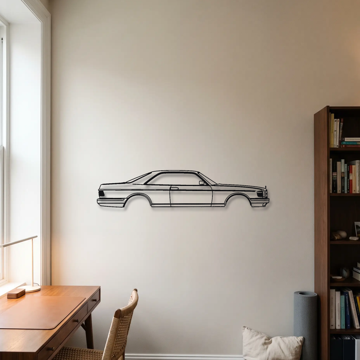 Mercedes-Benz 560 SEC C126 metal wall art room scene