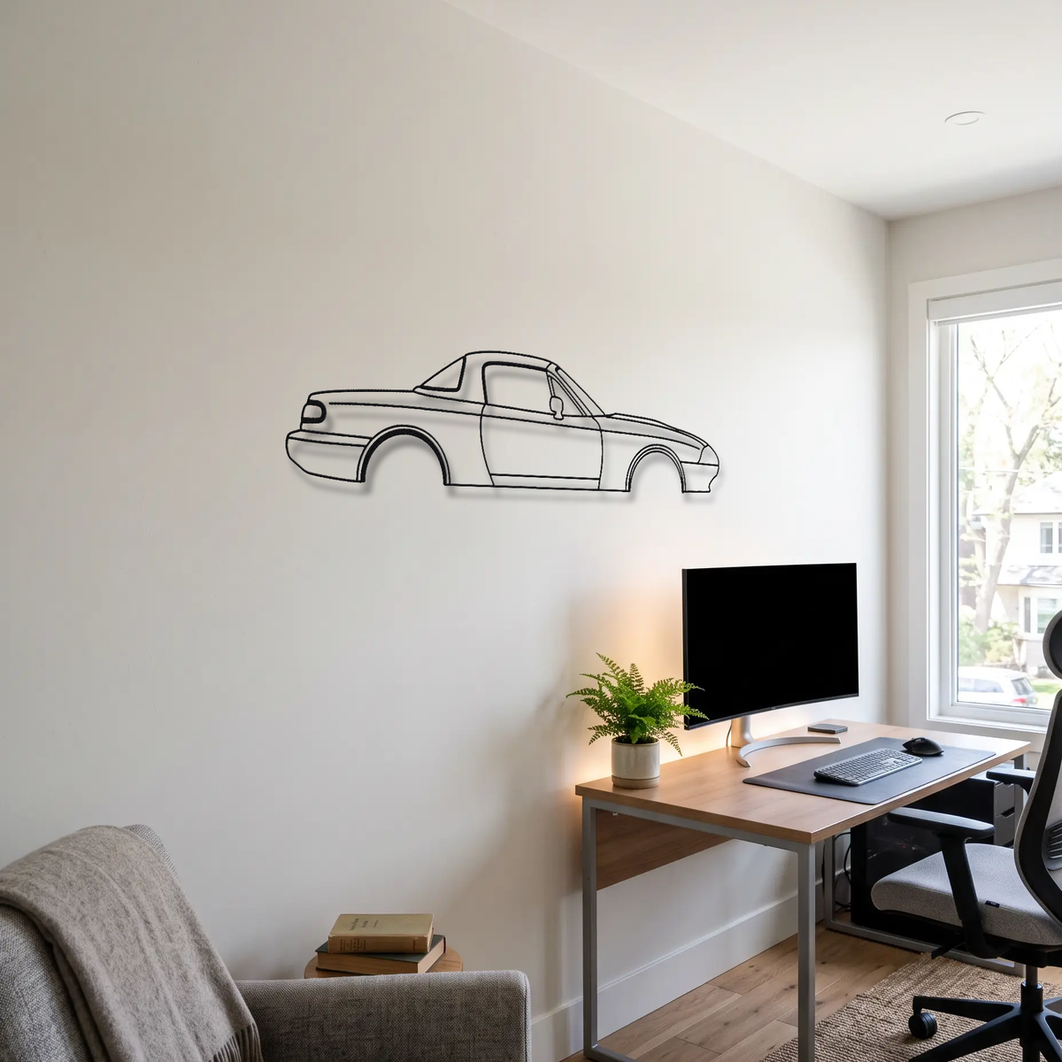 Mazda MX-5 Miata NA metal wall art room scene