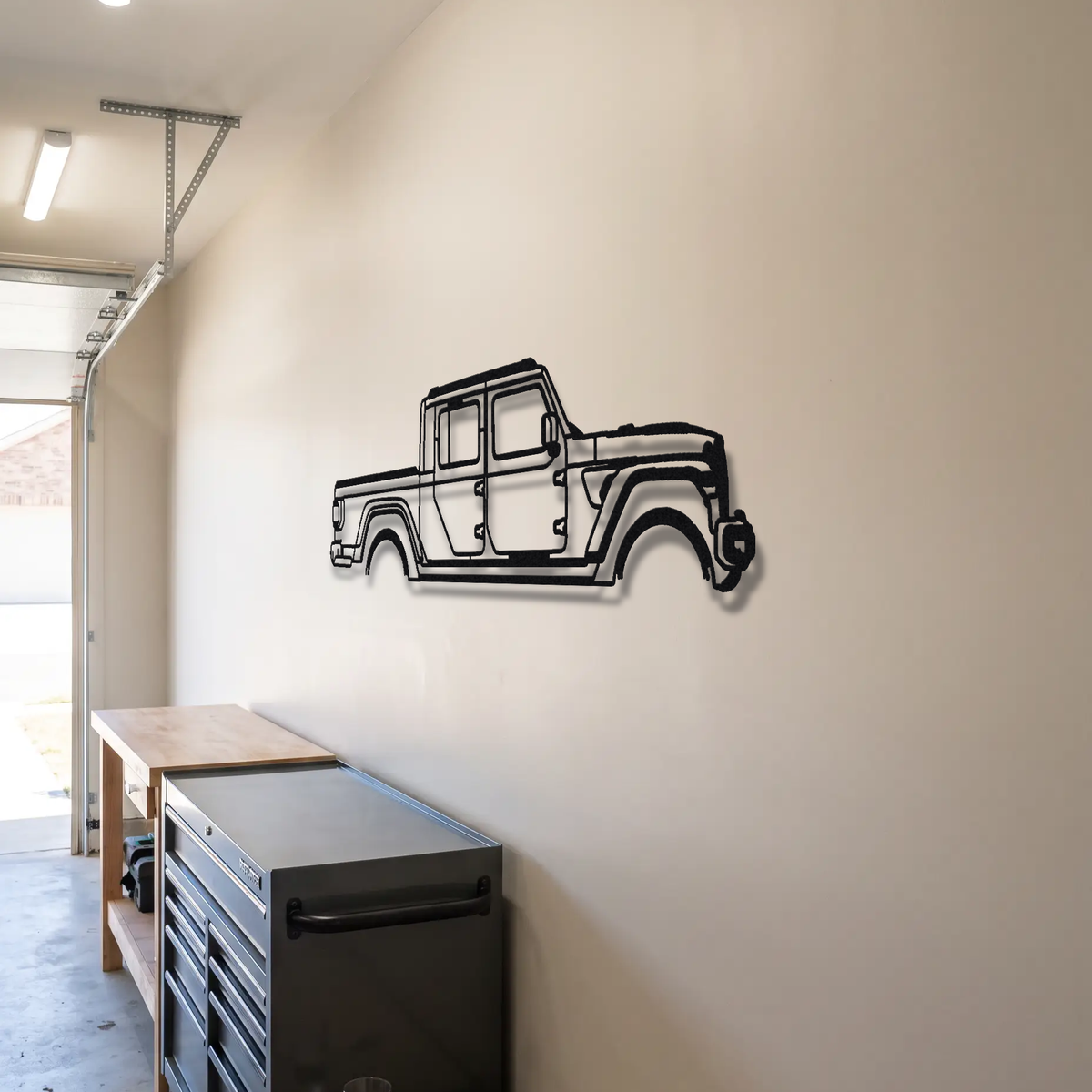2020- Jeep Gladiator Mojave JT metal wall art room scene