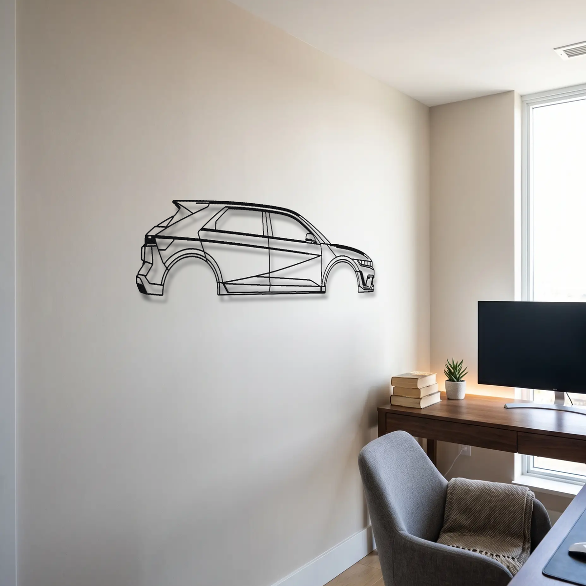 Hyundai Ioniq 5 N metal wall art room scene