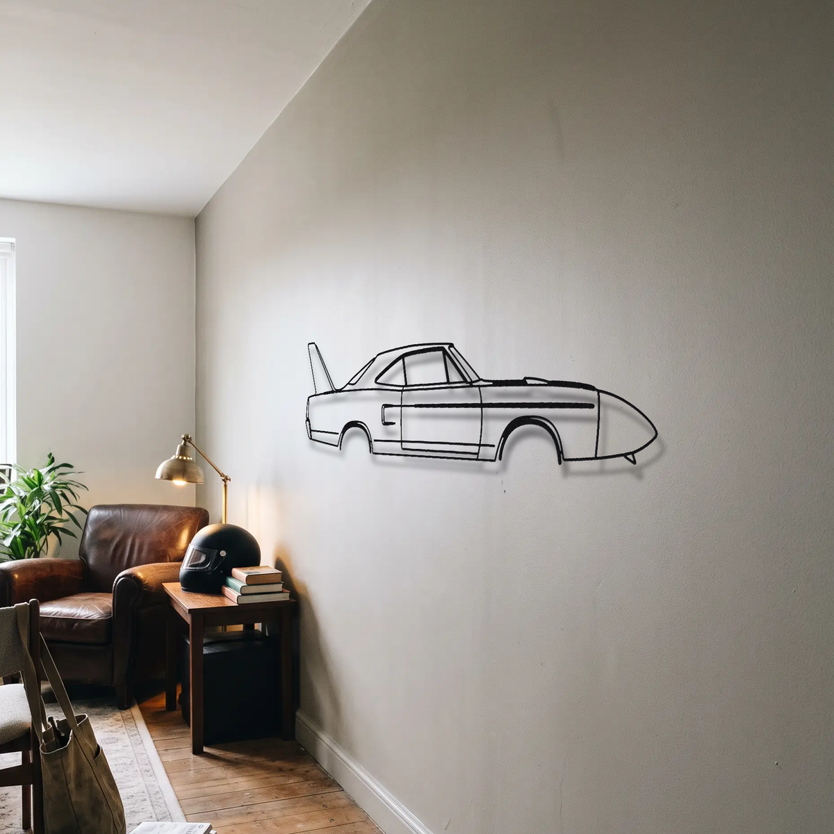 Plymouth Superbird metal wall art room scene