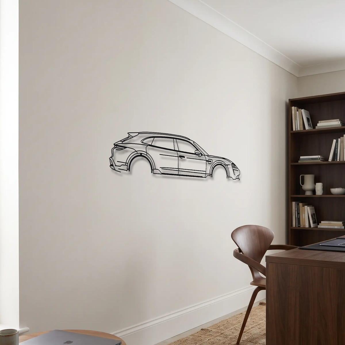Porsche Taycan Cross Turismo metal wall art room scene