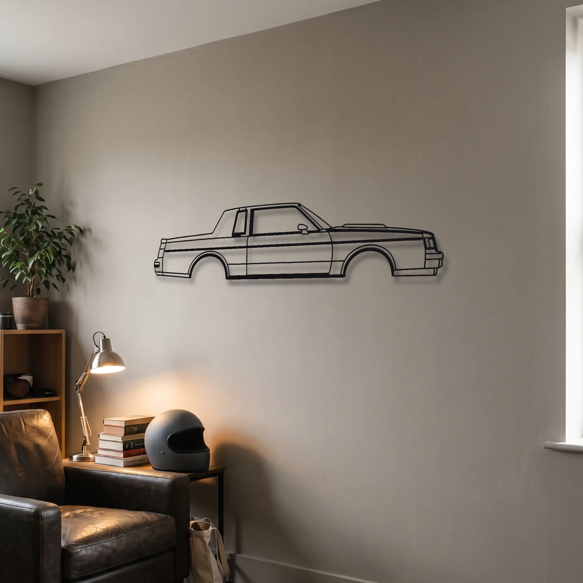 Buick GNX metal wall art room scene