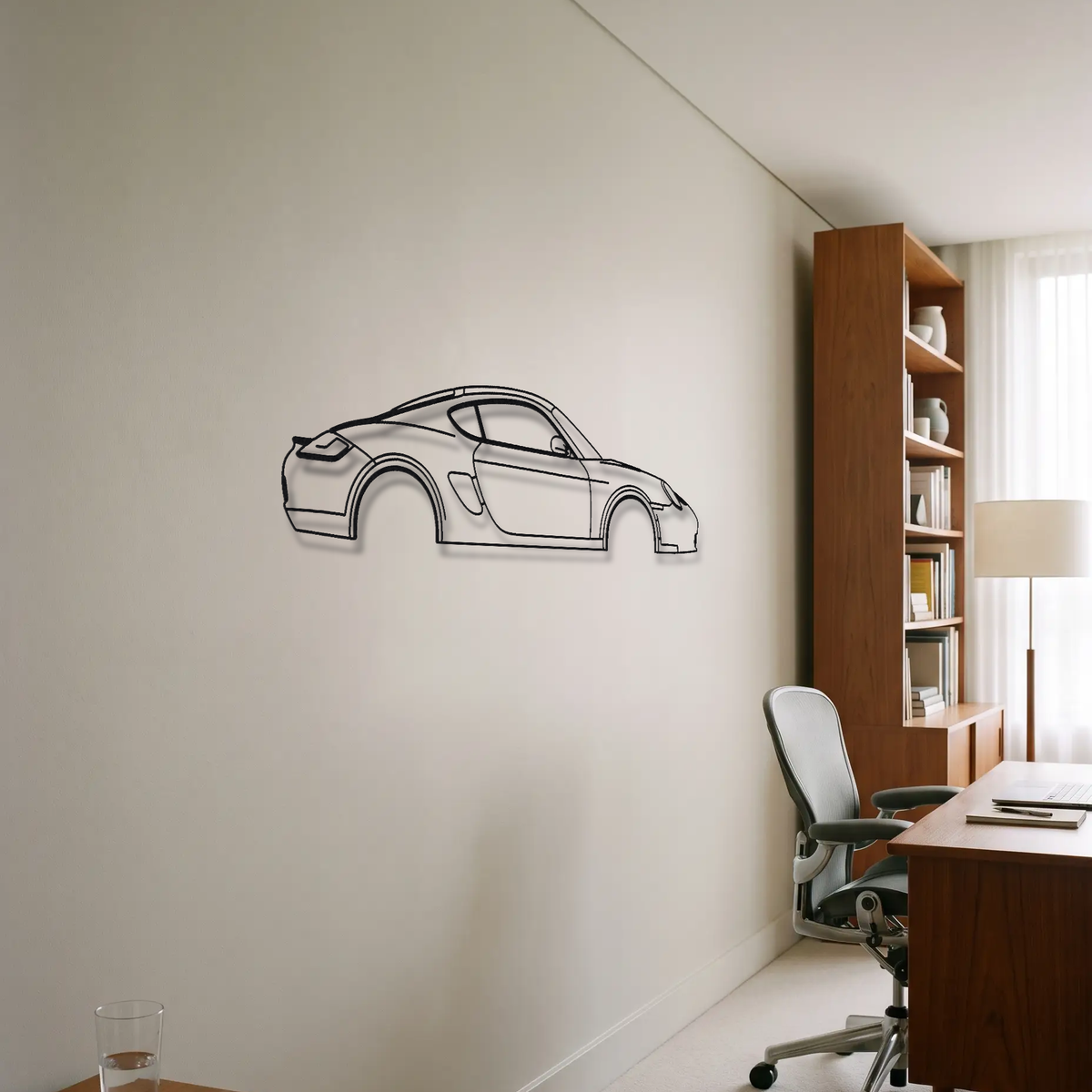 Porsche Cayman 987.1 metal wall art room scene