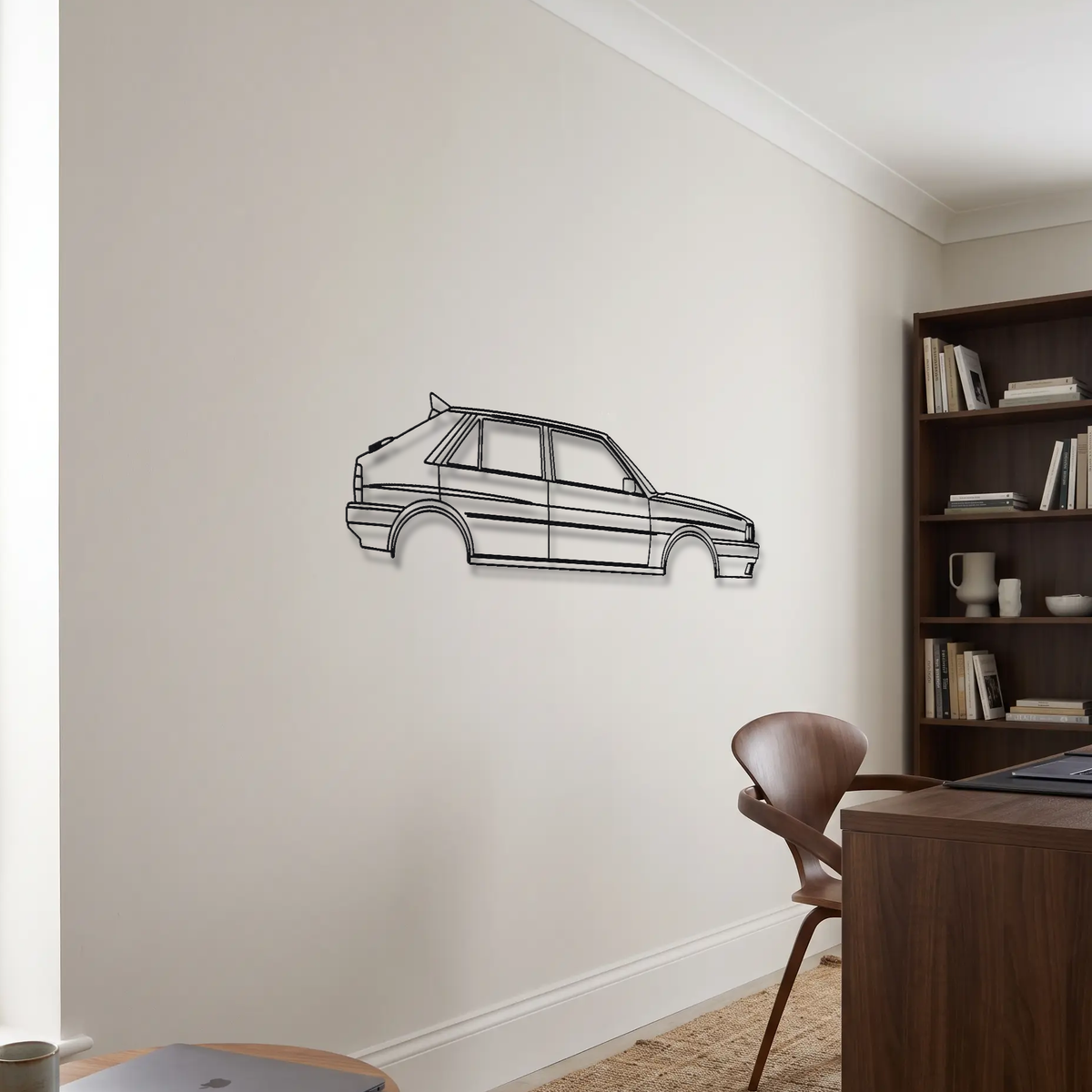 Lancia Delta HF Integrale 8V metal wall art room scene
