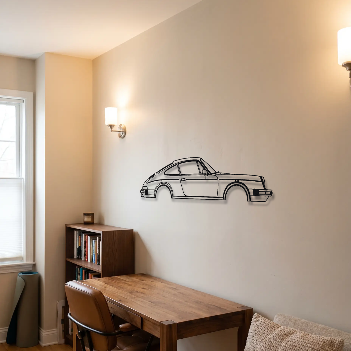 Porsche 911 SC metal wall art room scene