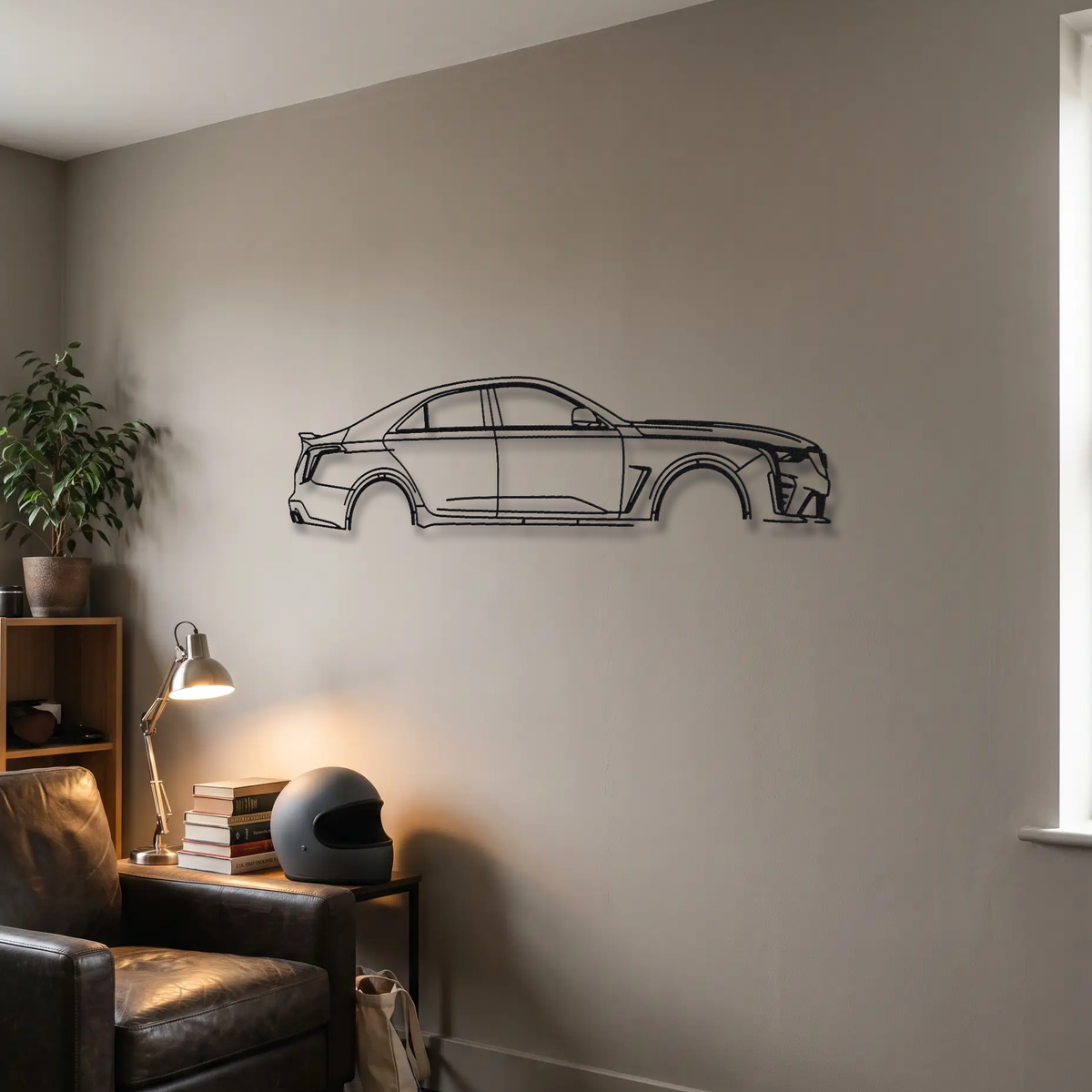 Cadillac CT4-V Blackwing metal wall art room scene