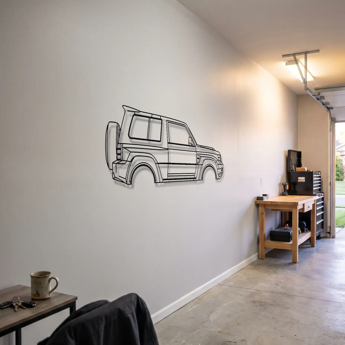 Mitsubishi Pajero Evolution metal wall art room scene