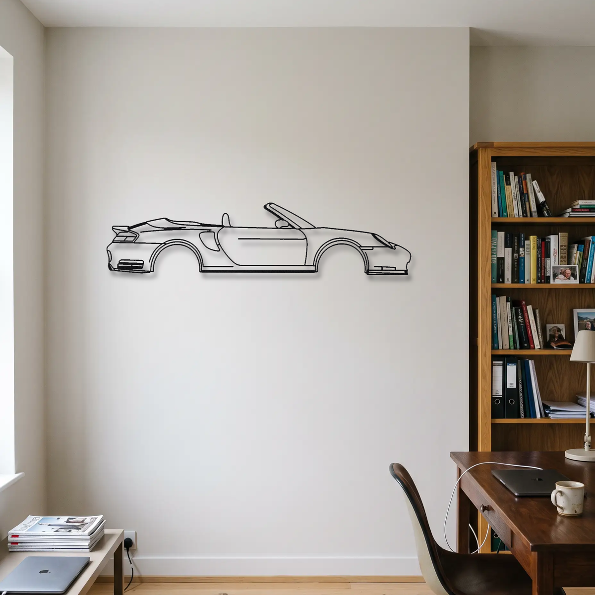 Porsche 911 Turbo Cabriolet 996 metal wall art room scene